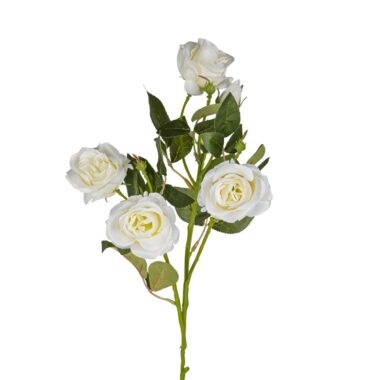 Artificial rose - rose bush cream-white - artificial rose - artificial flower lifelike 68 cm