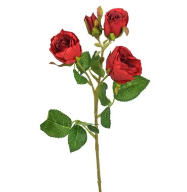Artificial rose - rose branch, red - lifelike artificial flower - silk flower - 38 cm