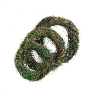 Weidekranz mit Gras geflochten – Naturkranz aus Ulmen-Zweigen -  Handgefertigte natürliche Deko - 3 Größen