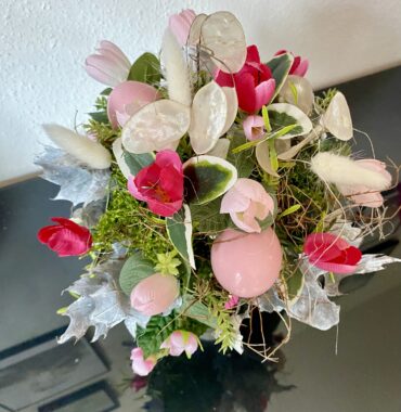 Easter flower bouquet - Easter gift - dried flower bouquet mix - tulips silk flowers - Easter decoration