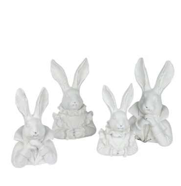 Bunny bust in white - Easter bunny statue - Easter decoration - vintage style