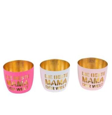 Metall-Windlicht Mama – Teelichthalter mit Gravur - Kerzenhalter personalisiert - 3 Farben