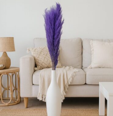 Pampasgras Lila getrocknet, Naturdekoration - 5 Stiele