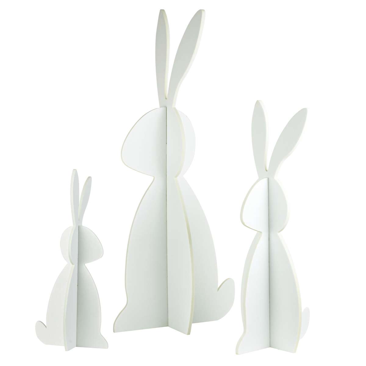 Weißer Filz Steckhase, Osterhase zusammensteckbare - Moderne Hasenfigur – Bild 2