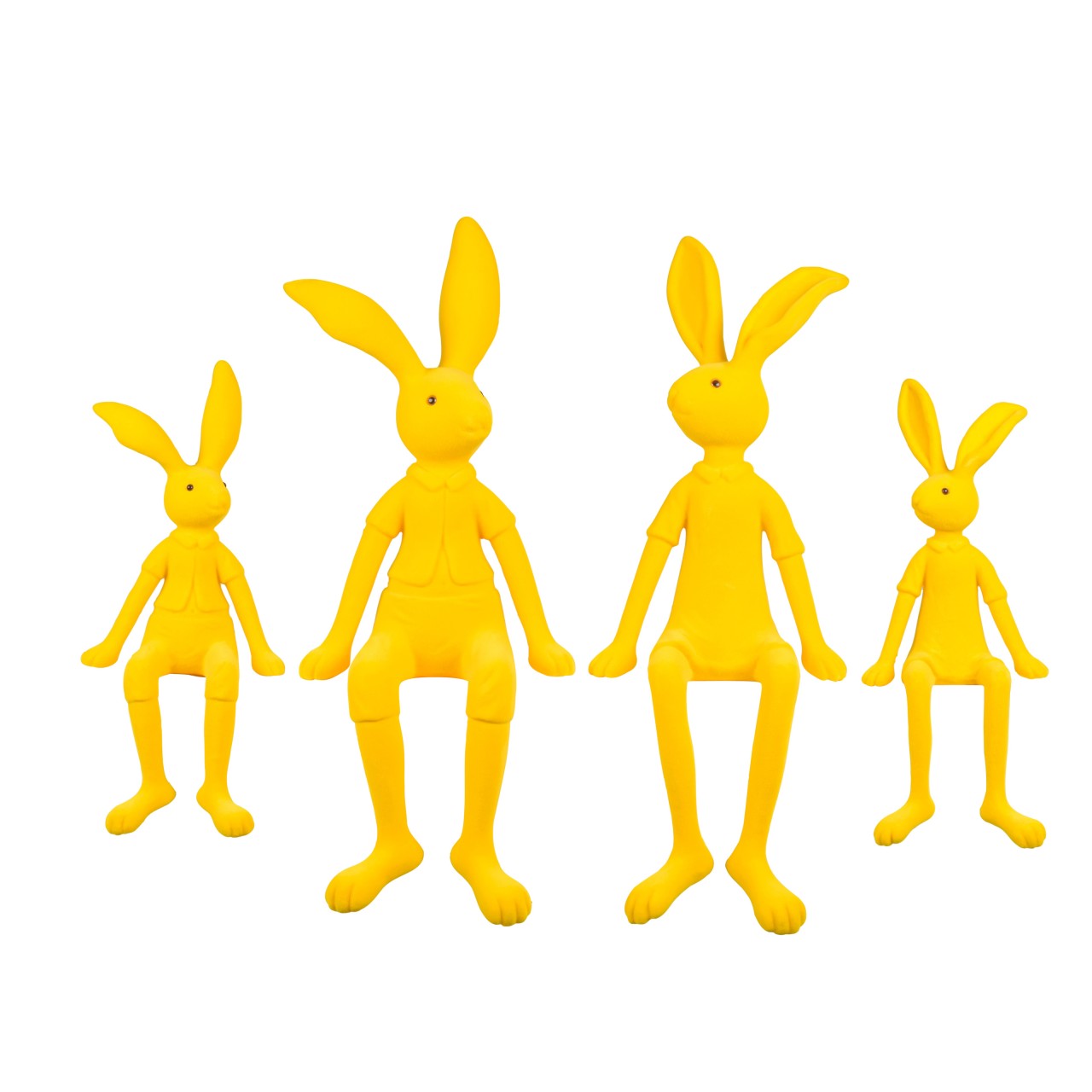 Beflockter Hase Gelb, Osterhase Kantenhocker - Deko Hase Ostern – Bild 2